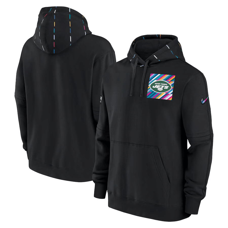 Men's New York Jets Black 2023 Crucial Catch Club Pullover Hoodie
